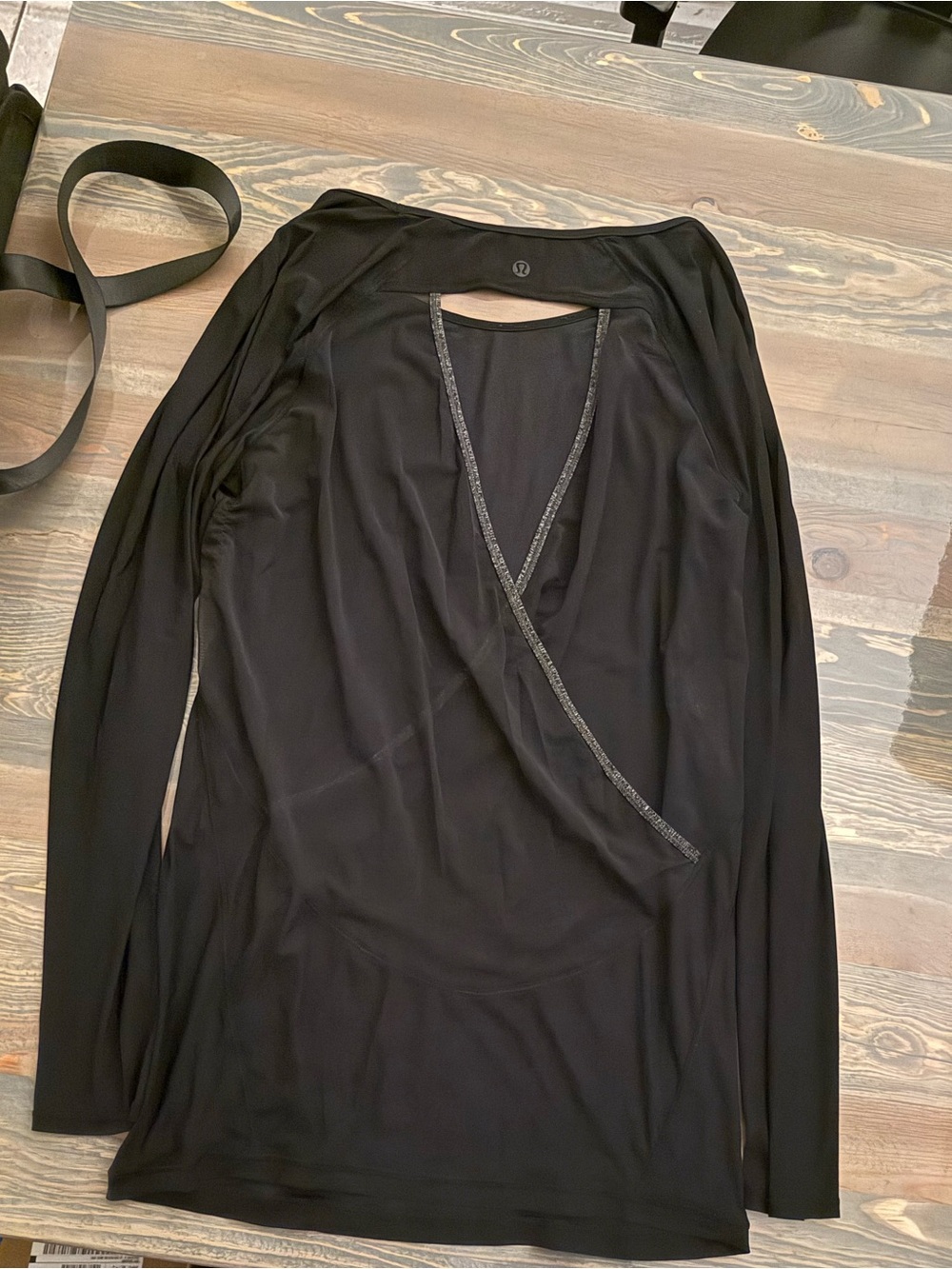 Lululemon Black Long-Sleeve open back athletic shirt